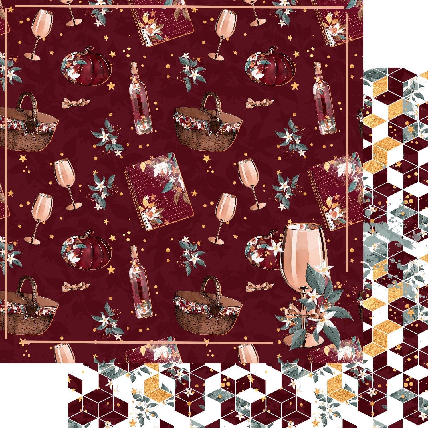 Frou Frou's It's A Rose Day Collection I'll Have Red 12 x 12 Double-Sided Scrapbook Paper by SSC Designs