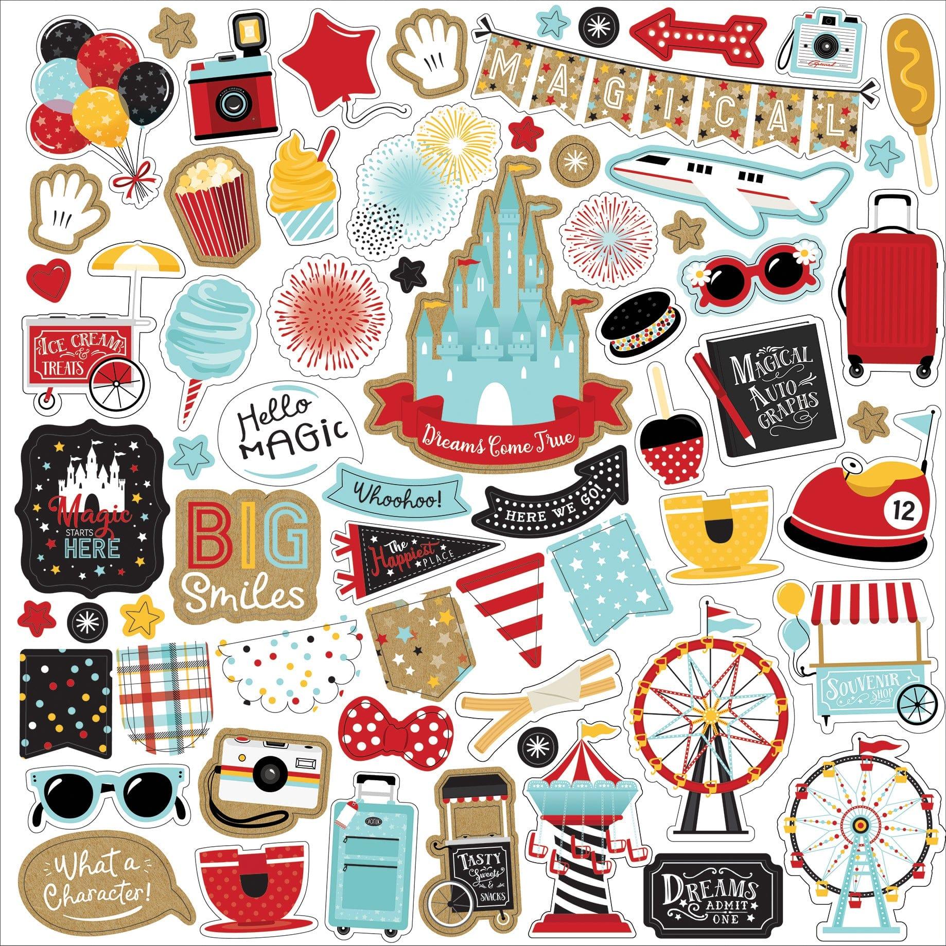 Remember The Magic Collection 12 x 12 Scrapbook Sticker Sheet by Echo Park Paper - Scrapbook Supply Companies