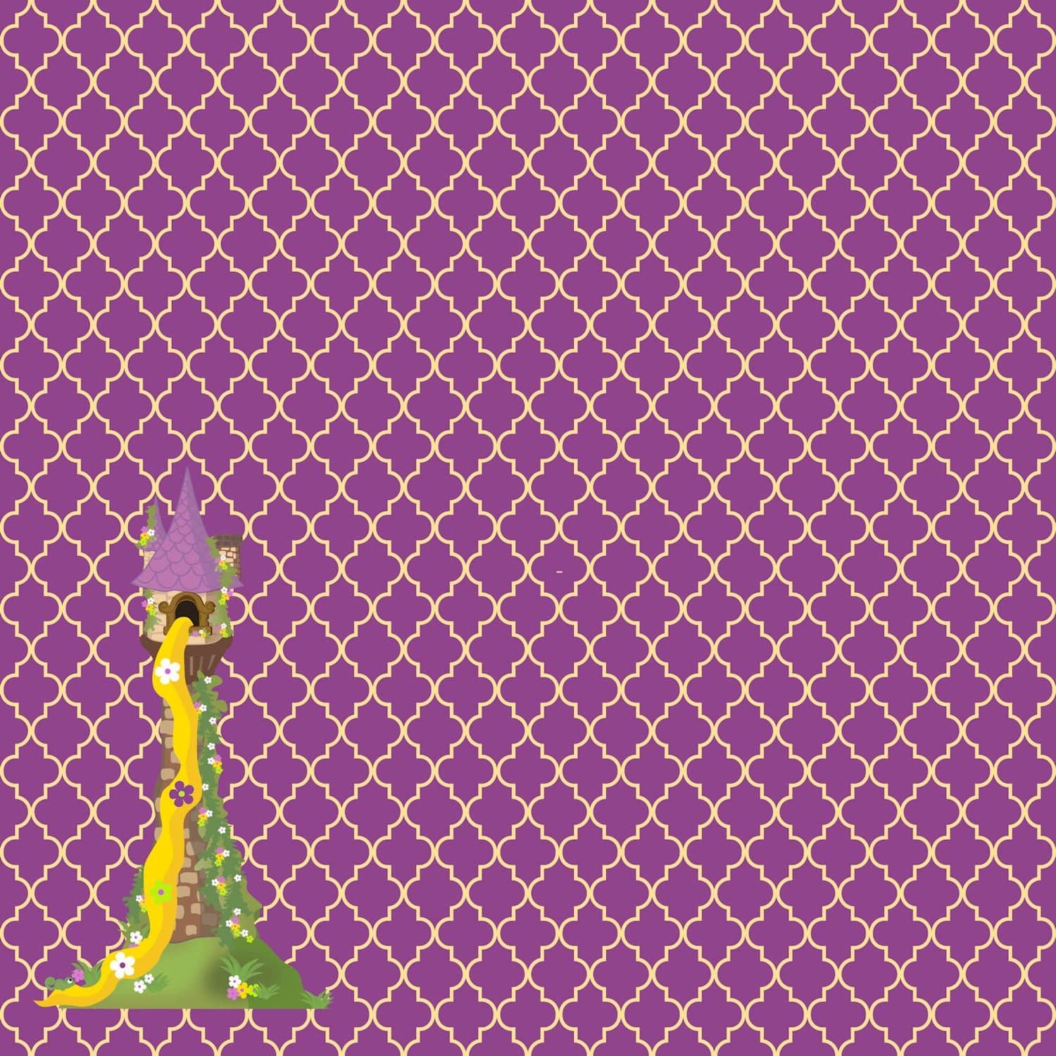 Rapunzel Collection Castle 12 x 12 Double-Sided Scrapbook Paper by SSC Designs - Scrapbook Supply Companies
