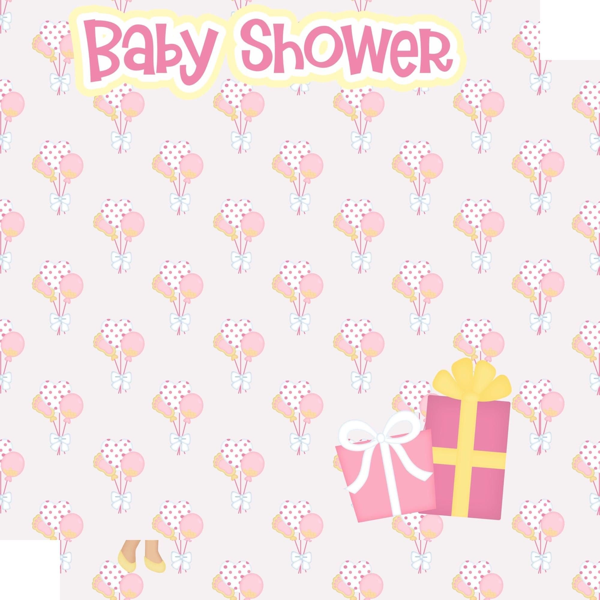 Ready To Pop Collection Baby Shower Girl 12 x 12 Double-Sided Scrapbook Paper by SSC Designs