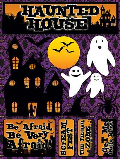 Signature Series Collection Haunted House 5 x 6 Scrapbook Embellishment by Reminisce - Scrapbook Supply Companies