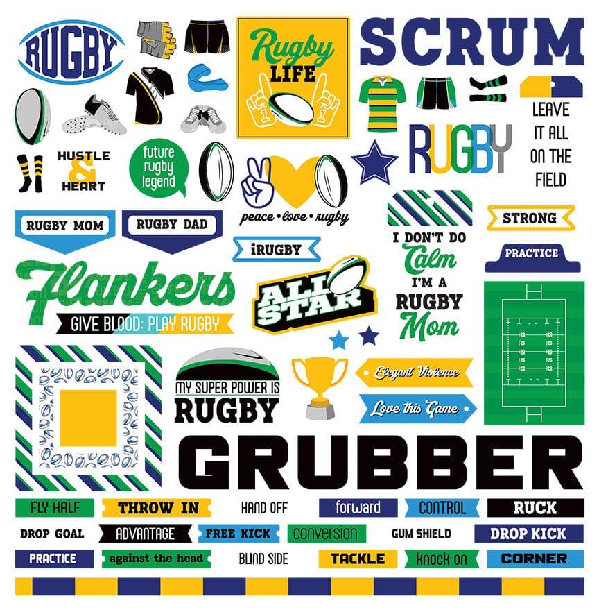 MVP Rugby Collection 12 x 12 Cardstock Scrapbook Sticker Sheet by Photo Play Paper - Scrapbook Supply Companies