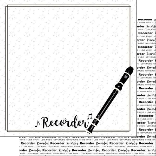 Musical Note Collection Recorder 12 x 12 Double-Sided Scrapbook Paper By Scrapbook Customs - Scrapbook Supply Companies