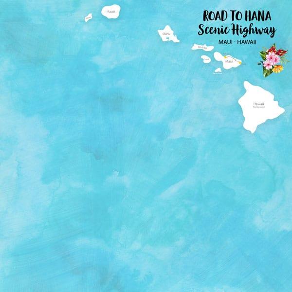 National Park Collection Hawaii Scenic Highway Road To Hana 12 x 12 Double-Sided Scrapbook Paper by Scrapbook Customs - Scrapbook Supply Companies