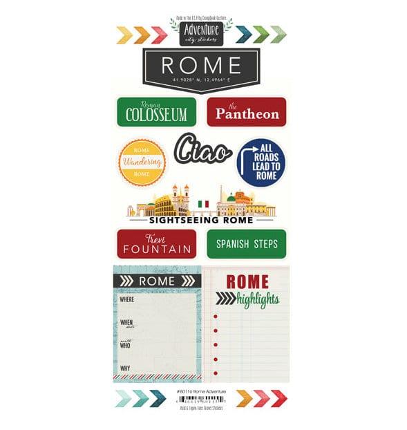 Travel Adventure Collection Rome, Italy Adventure 6 x 12 Scrapbook Sticker Sheet by Scrapbook Customs - Scrapbook Supply Companies