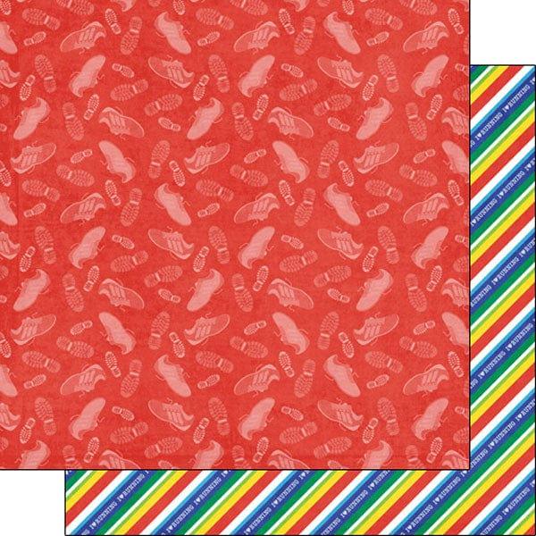 Sports Addict Collection Running Addict 3 12 x 12 Double-Sided Scrapbook Paper by Scrapbook Customs