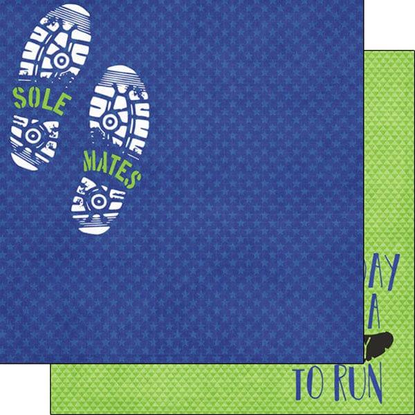 Sports Addict Collection Running Addict 2 12 x 12 Double-Sided Scrapbook Paper by Scrapbook Customs