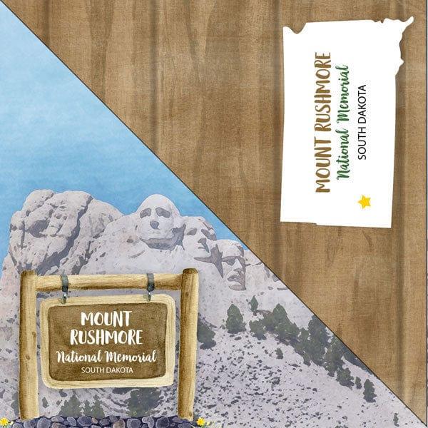 National Park Collection South Dakota National Monument Mount Rushmore 12 x 12 Double-Sided Scrapbook Paper by Scrapbook Customs - Scrapbook Supply Companies