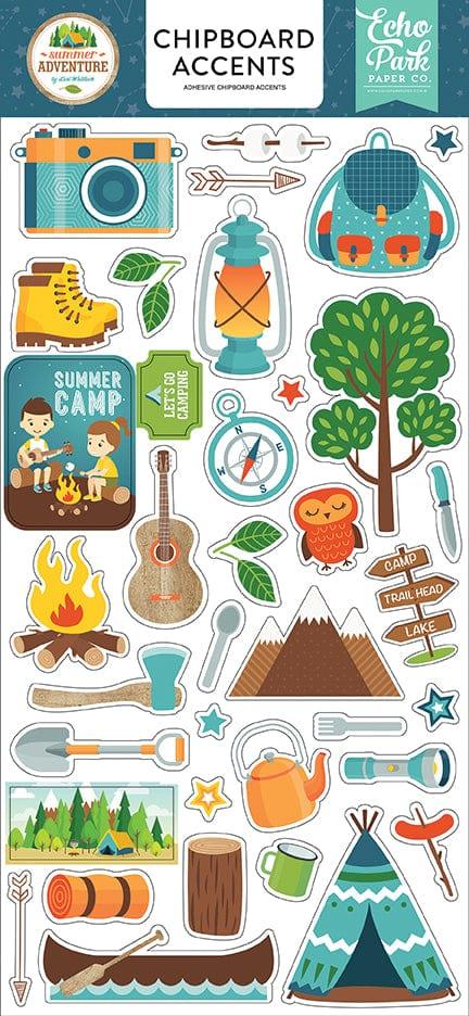 Summer Adventure Collection 6 x 12 Chipboard Accents Scrapbook Embellishments by Echo Park Paper - Scrapbook Supply Companies