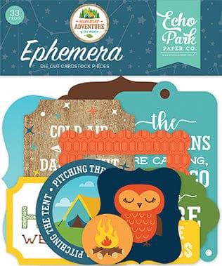 Summer Adventure Collection 5 x 5 Ephemera Die Cut Scrapbook Embellishments by Echo Park Paper - Scrapbook Supply Companies