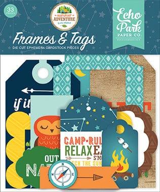 Summer Adventure Collection 5 x 5 Frames & Tags Die Cut Scrapbook Embellishments by Echo Park Paper - Scrapbook Supply Companies