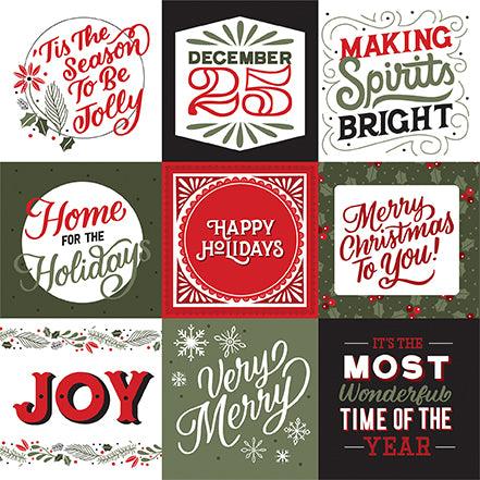 Christmas Salutations Collection 4 x 4 Journaling Cards 12 x 12 Double-Sided Scrapbook Paper by Echo Park Paper - Scrapbook Supply Companies