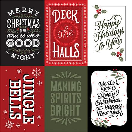 Christmas Salutations Collection 4 x 6 Journaling Cards 12 x 12 Double-Sided Scrapbook Paper by Echo Park Paper - Scrapbook Supply Companies