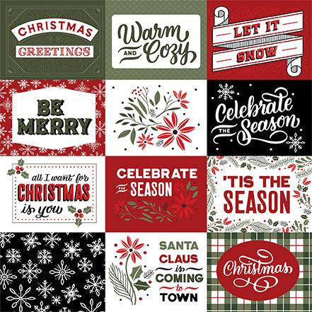 Christmas Salutations Collection 4 x 3 Journaling Cards 12 x 12 Double-Sided Scrapbook Paper by Echo Park Paper - Scrapbook Supply Companies