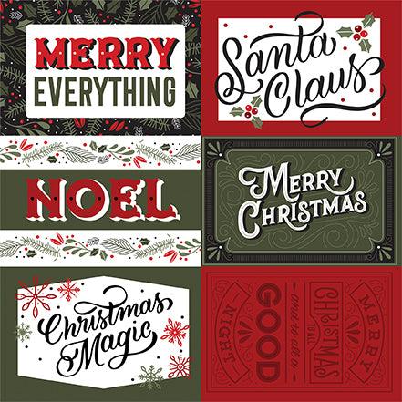 Christmas Salutations Collection 6 x 4 Journaling Cards 12 x 12 Double-Sided Scrapbook Paper by Echo Park Paper - Scrapbook Supply Companies