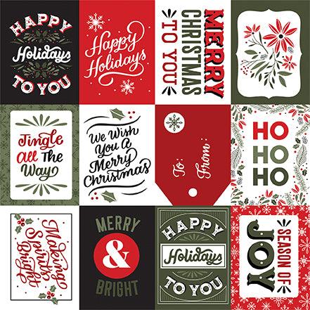 Christmas Salutations Collection 3 x 4 Journaling Cards 12 x 12 Double-Sided Scrapbook Paper by Echo Park Paper - Scrapbook Supply Companies