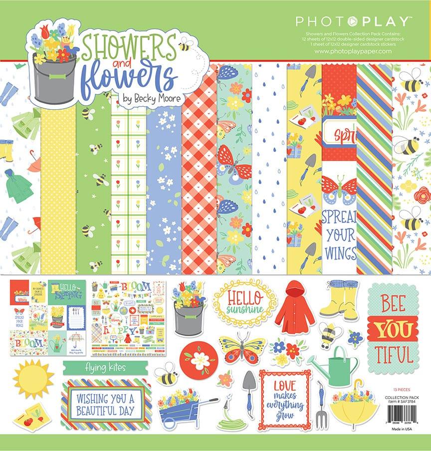 Showers and Flowers Collection 12 x 12 Paper & Sticker Collection Pack by Photo Play Paper