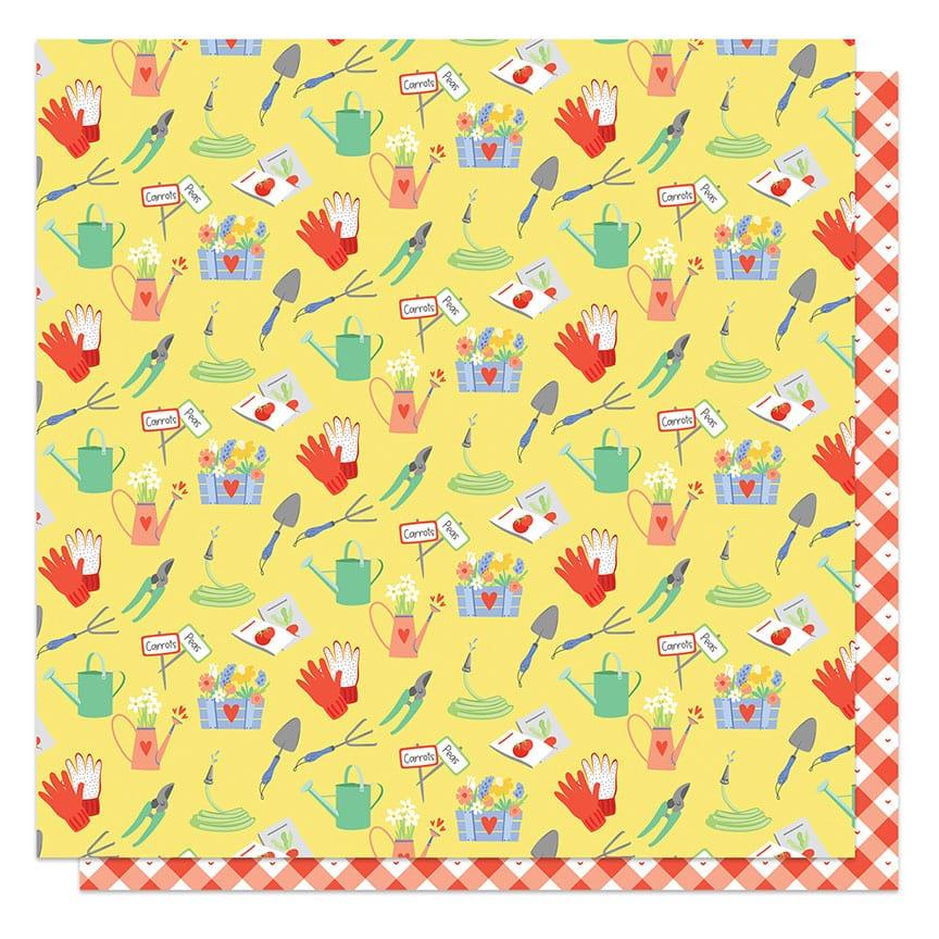 Showers and Flowers Collection In The Garden 12 x 12 Double-Sided Scrapbook Paper by Photo Play Paper