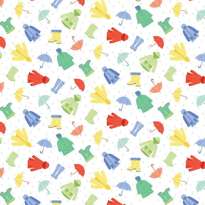 Showers and Flowers Collection Puddle Jumper 12 x 12 Double-Sided Scrapbook Paper by Photo Play Paper - Scrapbook Supply Companies