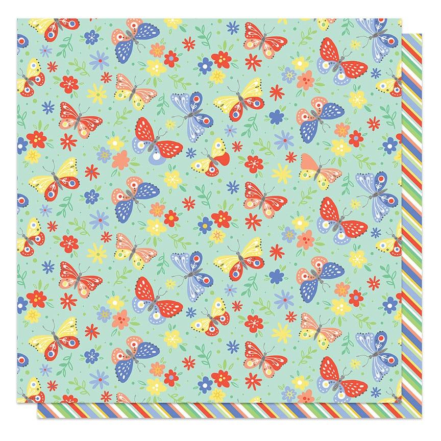 Showers and Flowers Collection Spread Your Wings 12 x 12 Double-Sided Scrapbook Paper by Photo Play Paper