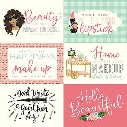 Salon Collection 6 x 4 Journaling Cards 12 x 12 Double-Sided Scrapbook Paper by Echo Park Paper - Scrapbook Supply Companies