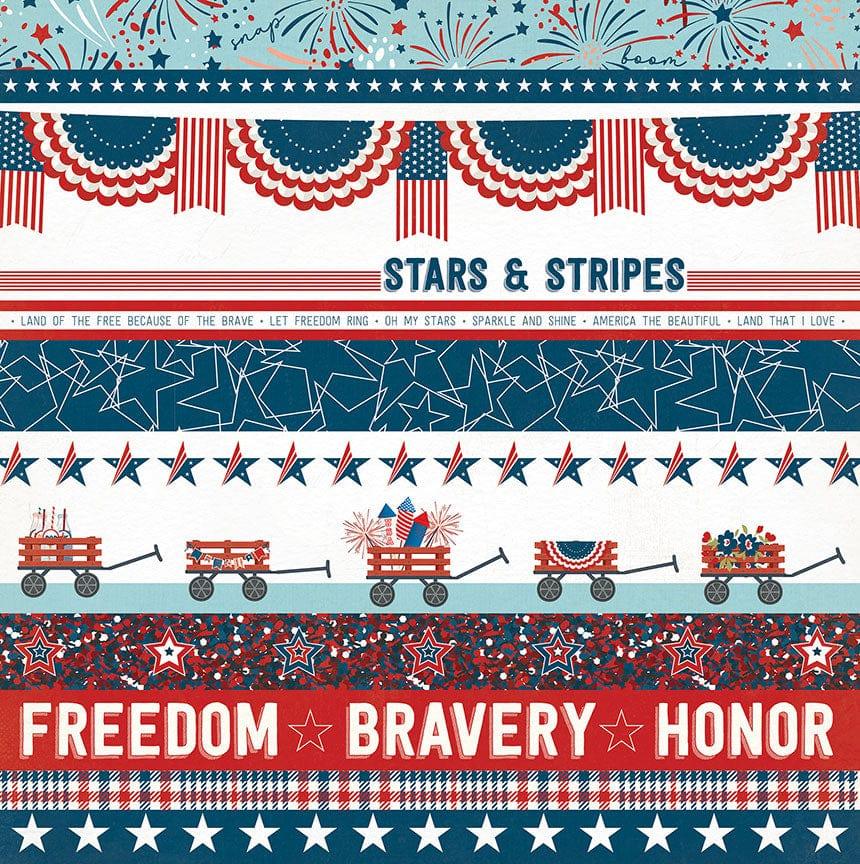 Stars & Stripes Collection Honor 12 x 12 Double-Sided Scrapbook Paper by Photo Play Paper - Scrapbook Supply Companies
