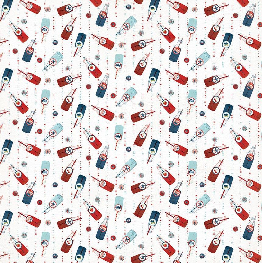 Stars & Stripes Collection Soda Bottles 12 x 12 Double-Sided Scrapbook Paper by Photo Play Paper - Scrapbook Supply Companies