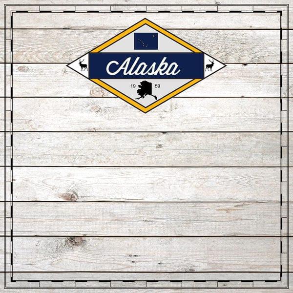 Sightseeing Collection Alaska Wood 12 x 12 Scrapbook Paper by Scrapbook Customs