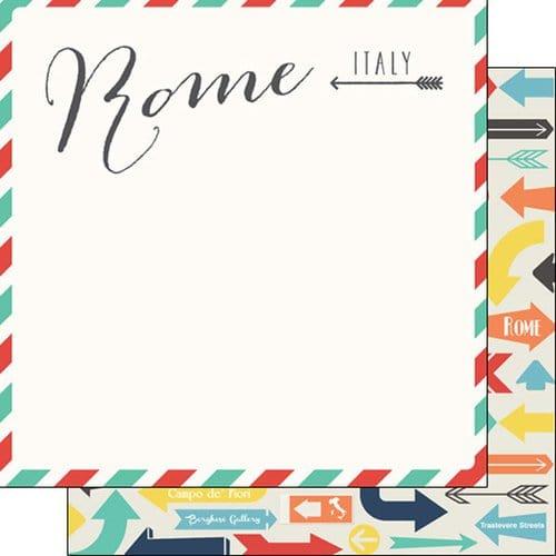 Travel Memories Collection Rome Air Mail 12 x 12 Double-Sided Scrapbook Paper by Scrapbook Customs - Scrapbook Supply Companies