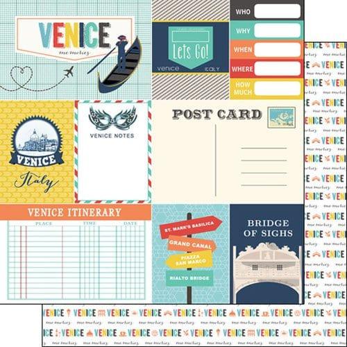 Travel Memories Collection Venice Journal 12 x 12 Double-Sided Scrapbook Paper by Scrapbook Customs - Scrapbook Supply Companies