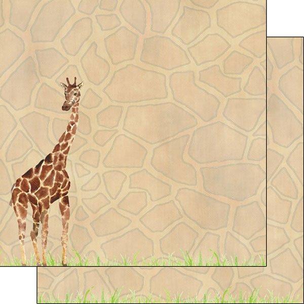 African Safari Collection Giraffe 12 x 12 Double-Sided Scrapbook Paper by Scrapbook Customs - Scrapbook Supply Companies