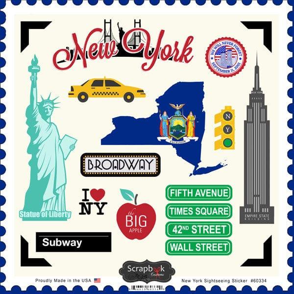 Sightseeing Collection New York 12 x 12 Scrapbook Sticker Sheet by Scrapbook Customs - Scrapbook Supply Companies