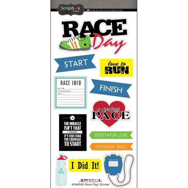 Running Collection Race Day 6 x 12 Scrapbook Sticker Sheet by Scrapbook Customs - Scrapbook Supply Companies