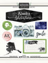 Watercolor Collection Alaska 6 x 8 Scrapbook Sticker Sheet by Scrapbook Customs - Scrapbook Supply Companies