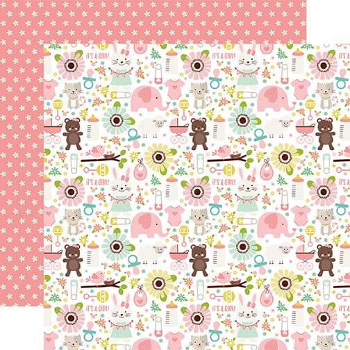 Sweet Baby Girl Modified Collection Pack by Echo Park Paper 12-Piece Collection-11 Papers, 1 Sticker - Scrapbook Supply Companies