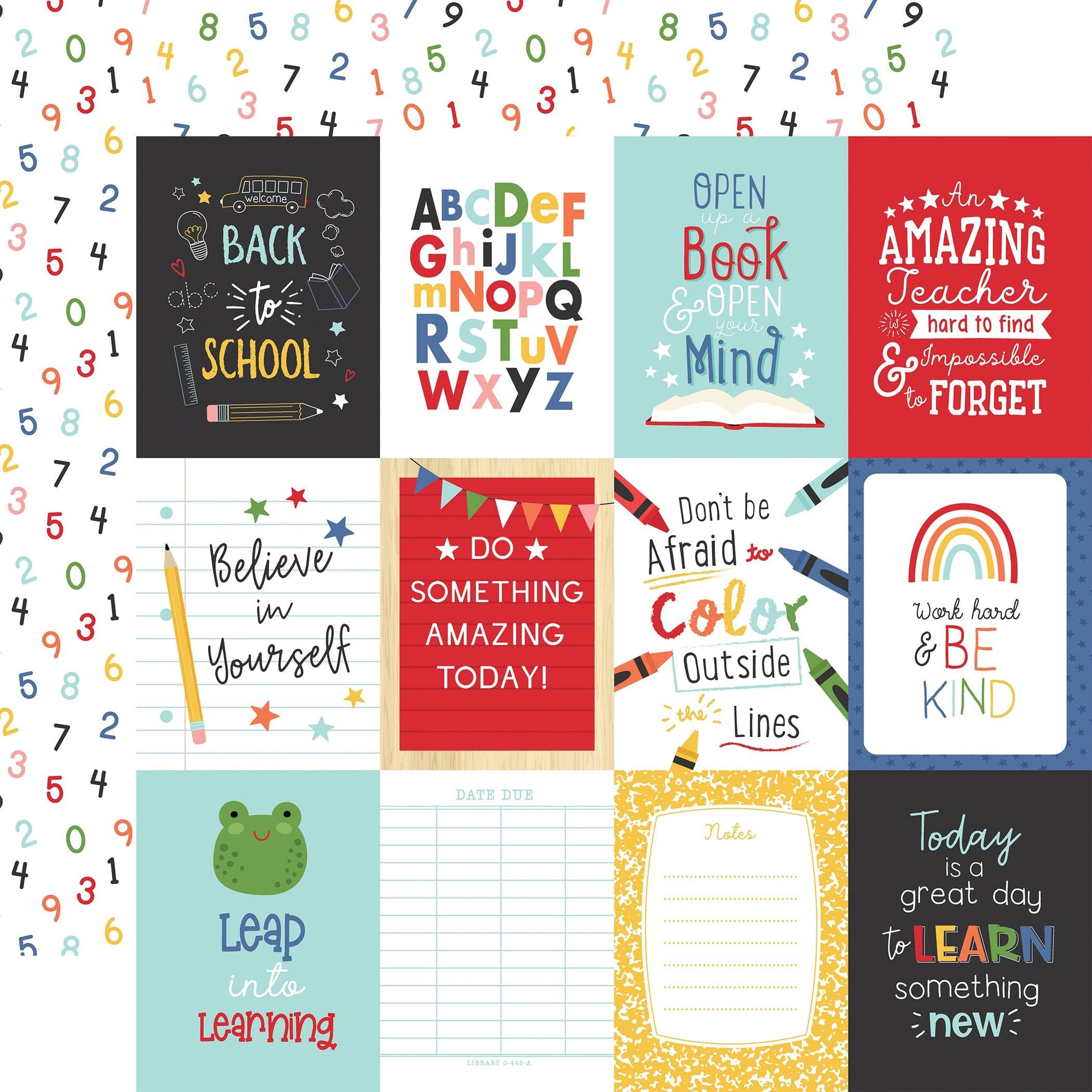 I Love School Collection 12 x 12 Scrapbook Paper & Sticker Pack by Echo Park Paper - Scrapbook Supply Companies