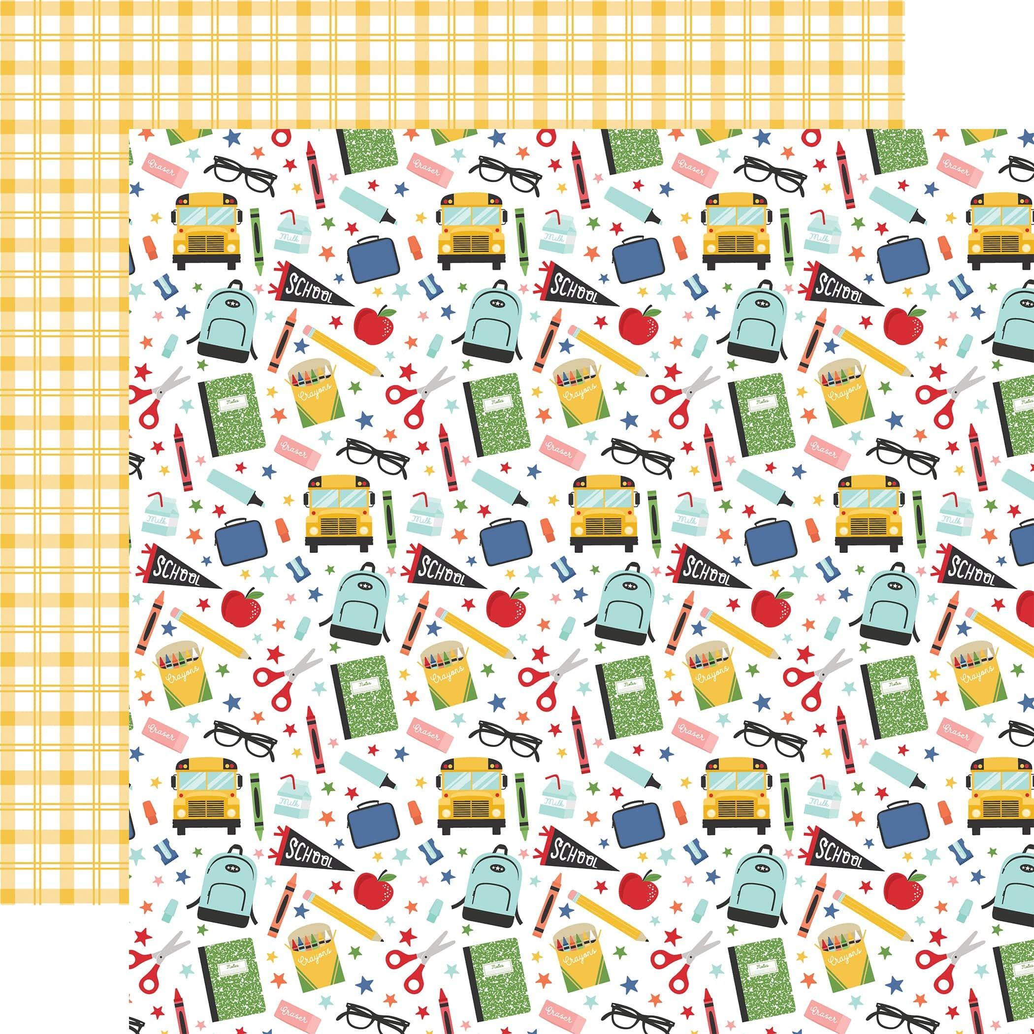 I Love School Collection 12 x 12 Scrapbook Paper & Sticker Pack by Echo Park Paper - Scrapbook Supply Companies