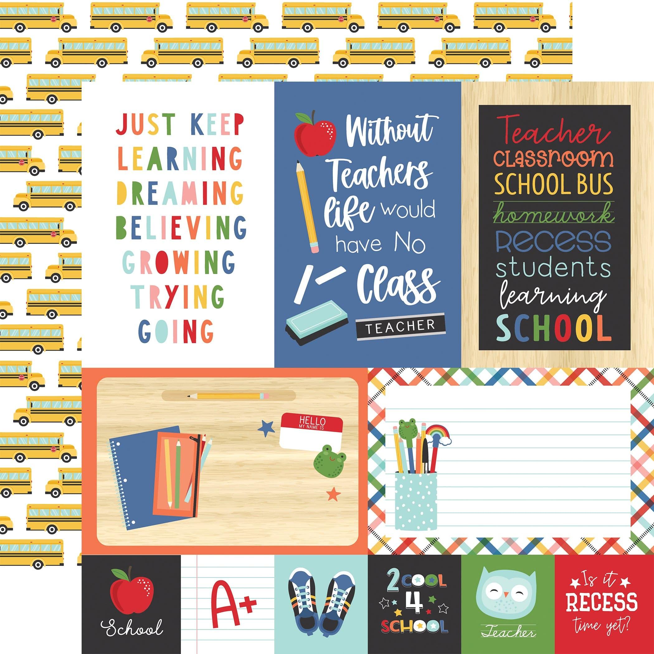 I Love School Collection 12 x 12 Scrapbook Paper & Sticker Pack by Echo Park Paper - Scrapbook Supply Companies