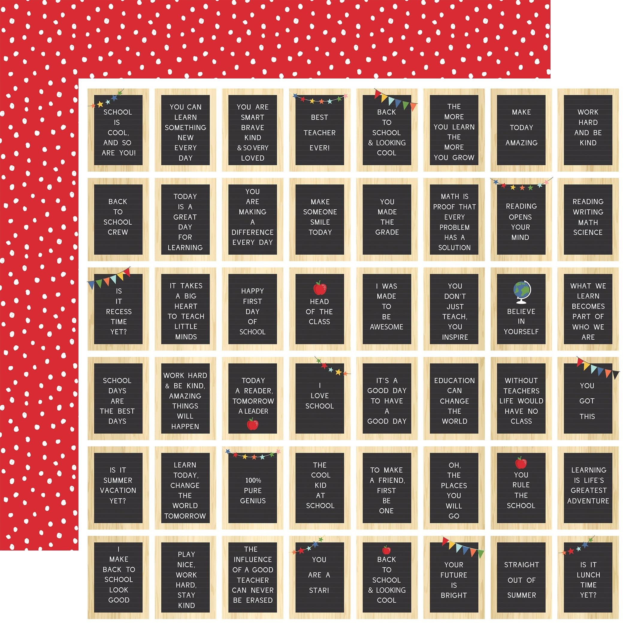 I Love School Collection 12 x 12 Scrapbook Paper & Sticker Pack by Echo Park Paper - Scrapbook Supply Companies
