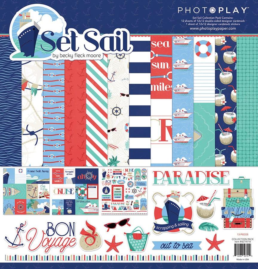 Set Sail Collection 13-Piece Collection Pack by Photo Play Paper-12 Papers, 1 Sticker - Scrapbook Supply Companies
