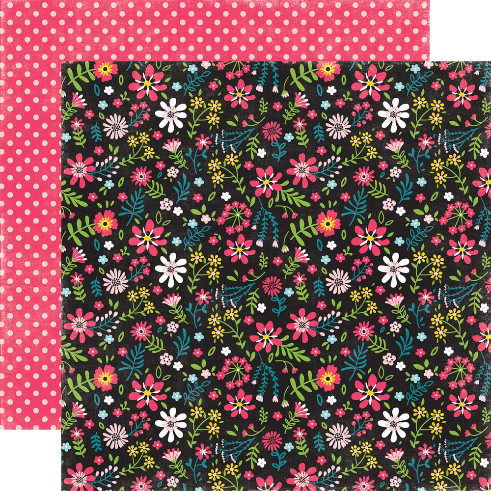 Summer Fun Collection Summer Blossoms 12 x 12 Double Sided Scrapbook Paper by Echo Park Paper - Scrapbook Supply Companies