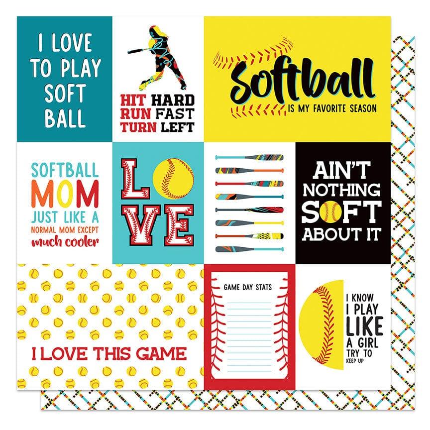 MVP Softball Collection Game Day 12 x 12 Double-Sided Scrapbook Paper by Photo Play Paper - Scrapbook Supply Companies