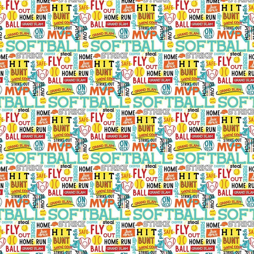 MVP Softball Collection Steal 12 x 12 Double-Sided Scrapbook Paper by Photo Play Paper - Scrapbook Supply Companies
