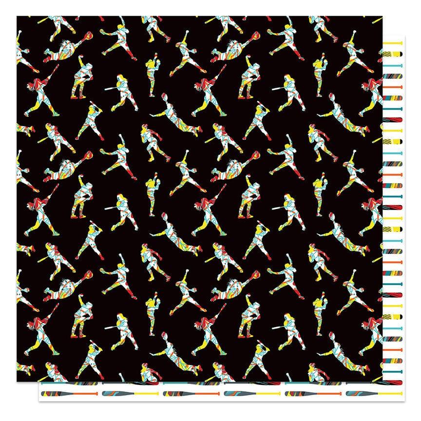 MVP Softball Collection Strike Out 12 x 12 Double-Sided Scrapbook Paper by Photo Play Paper