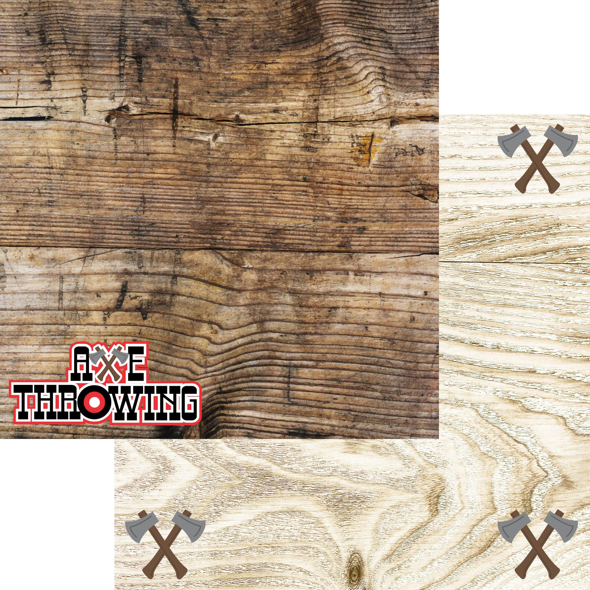Axe Throwing Collection Axes 12 x 12 Double-Sided Scrapbook Paper by SSC Designs