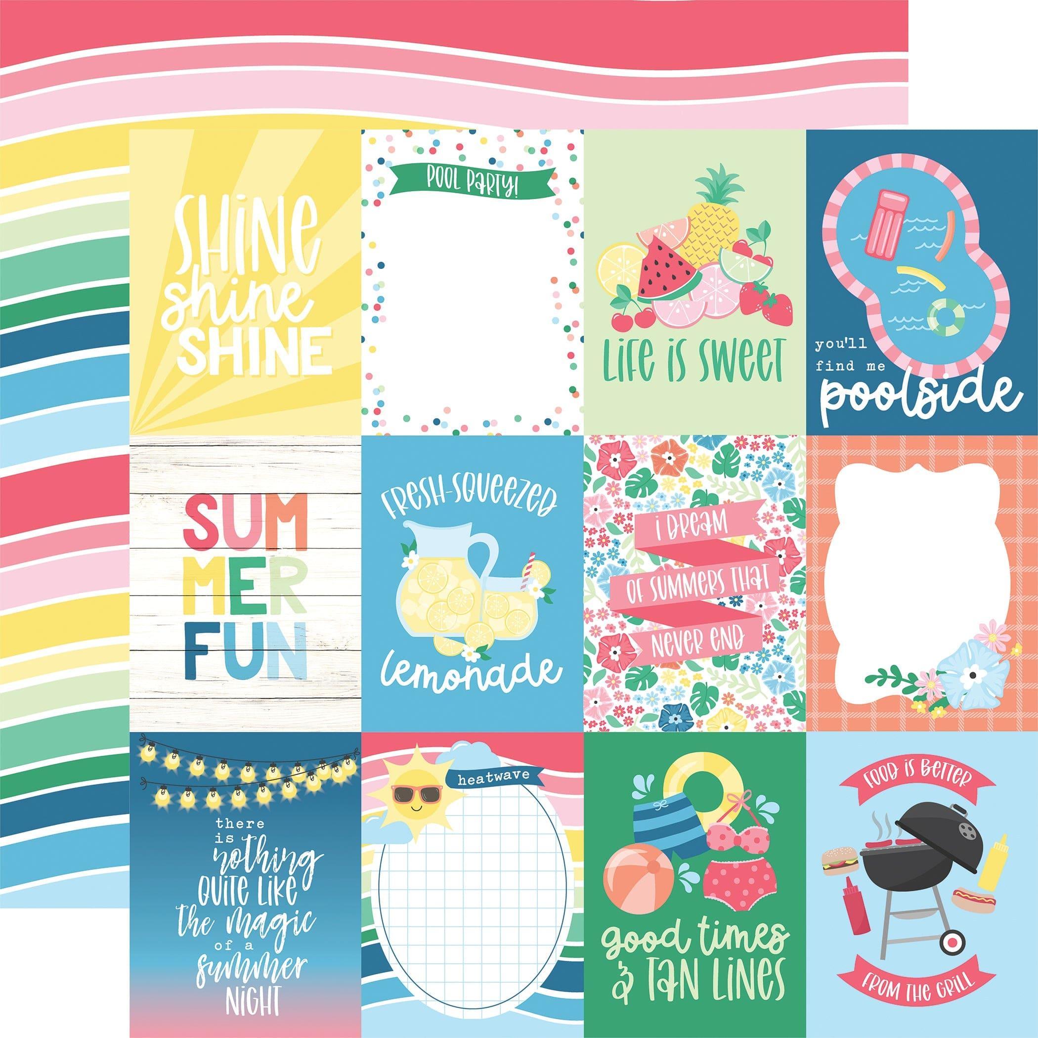 Sun Kissed Collection 3x4 Journaling Cards 12 x 12 Double-Sided Scrapbook Paper by Echo Park Paper