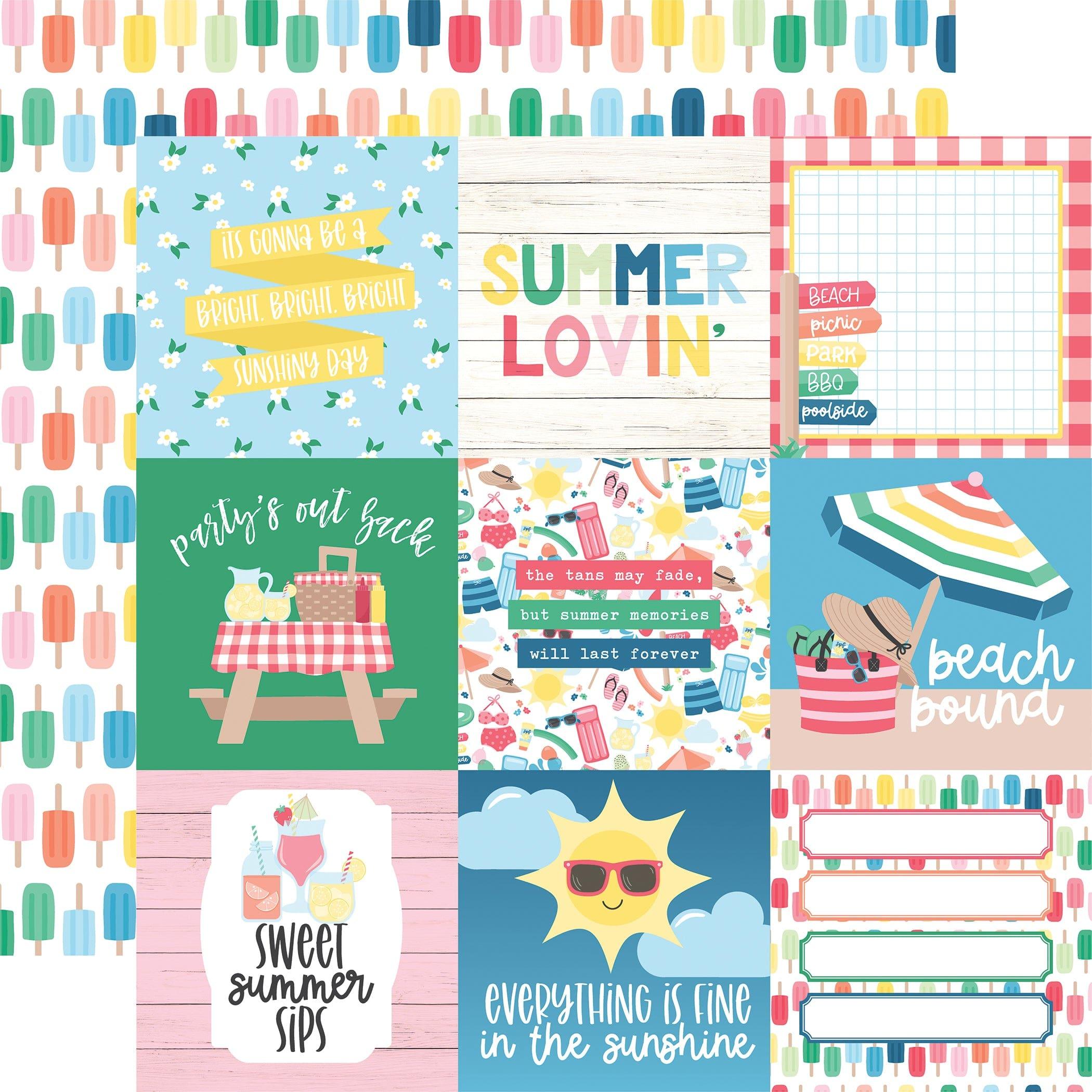 Sun Kissed Collection 4x4 Journaling Cards 12 x 12 Double-Sided Scrapbook Paper by Echo Park Paper