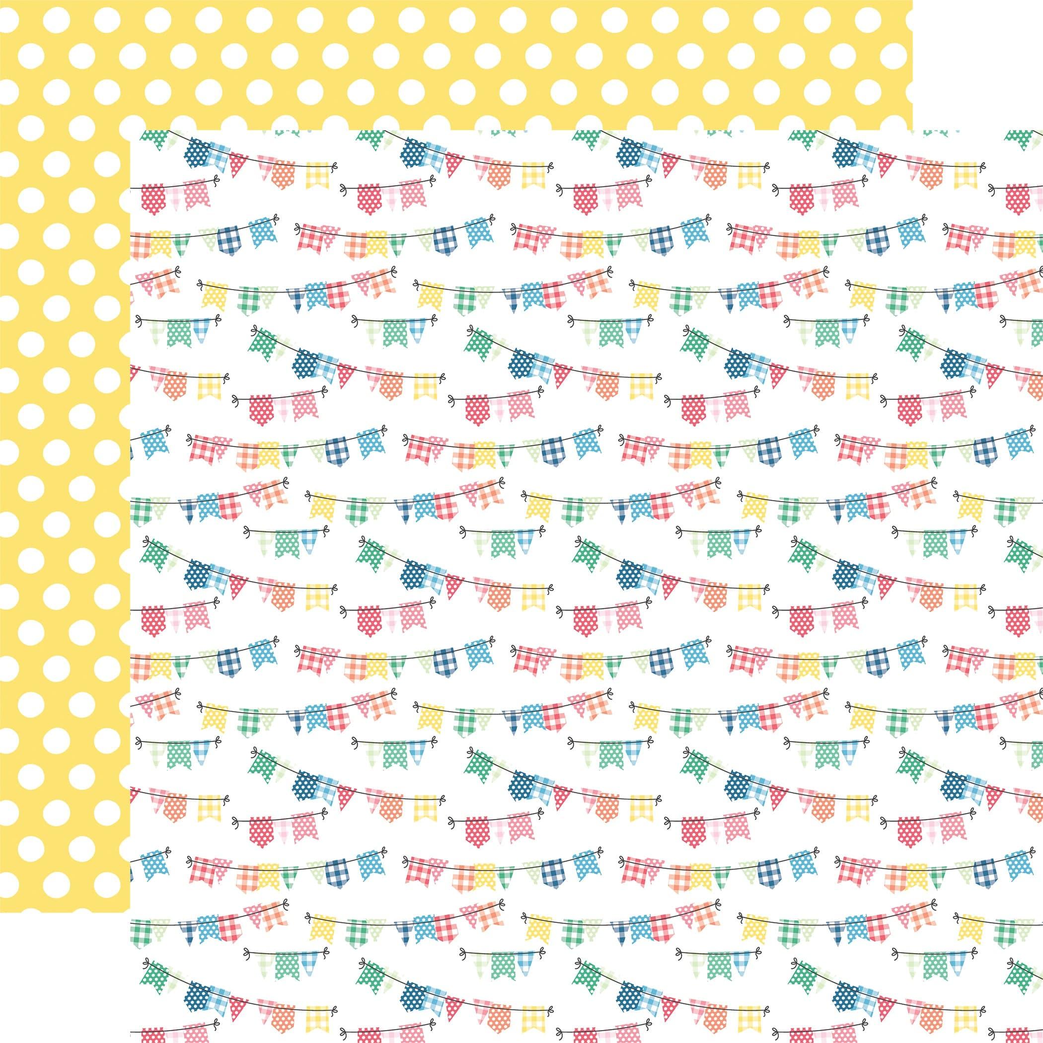 Sun Kissed Collection Happy Banners 12 x 12 Double-Sided Scrapbook Paper by Echo Park Paper