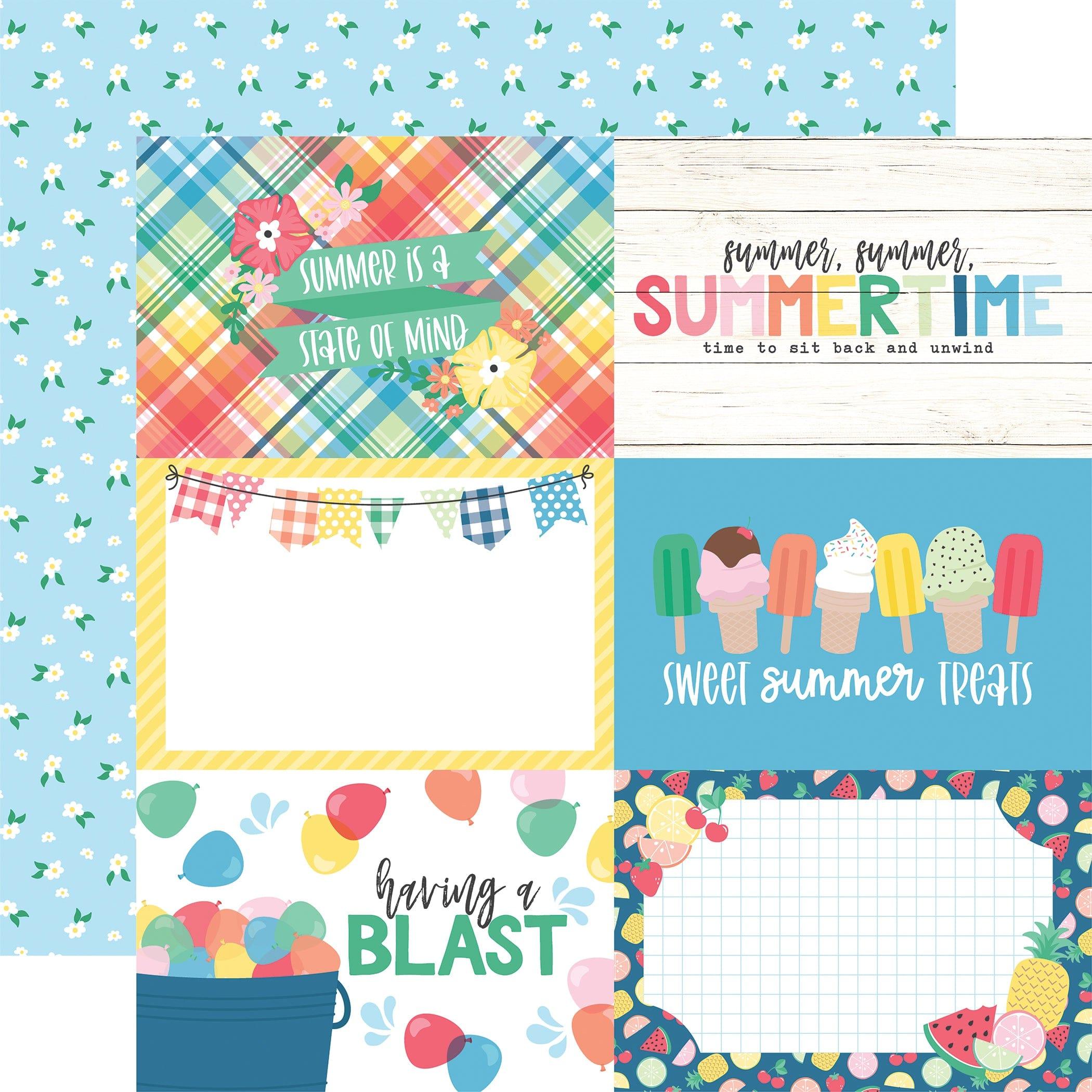 Sun Kissed Collection 6x4 Journaling Cards 12 x 12 Double-Sided Scrapbook Paper by Echo Park Paper