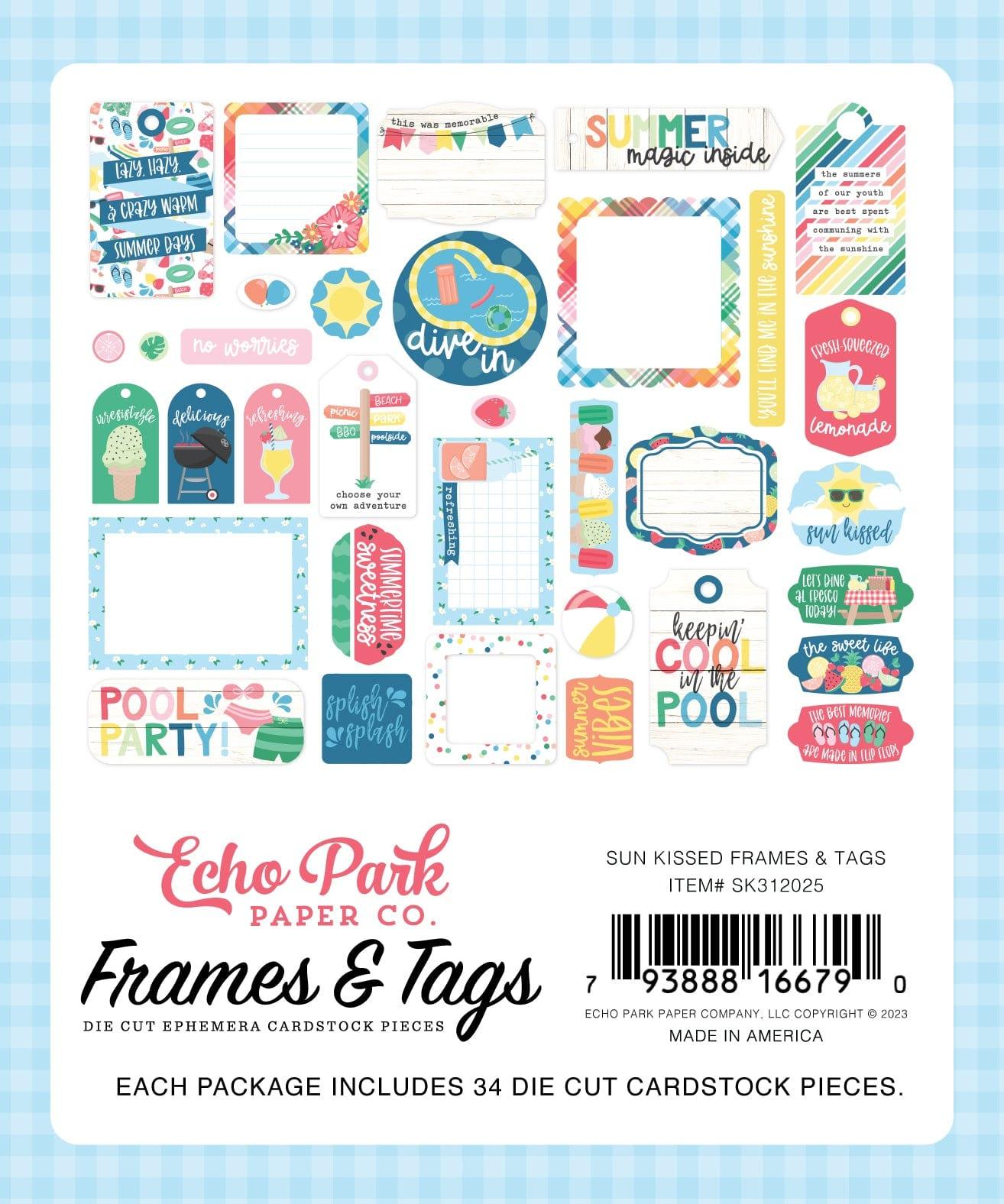 Sun Kissed Collection 5 x 5 Scrapbook Tags & Frames Die Cuts by Echo Park Paper - Scrapbook Supply Companies